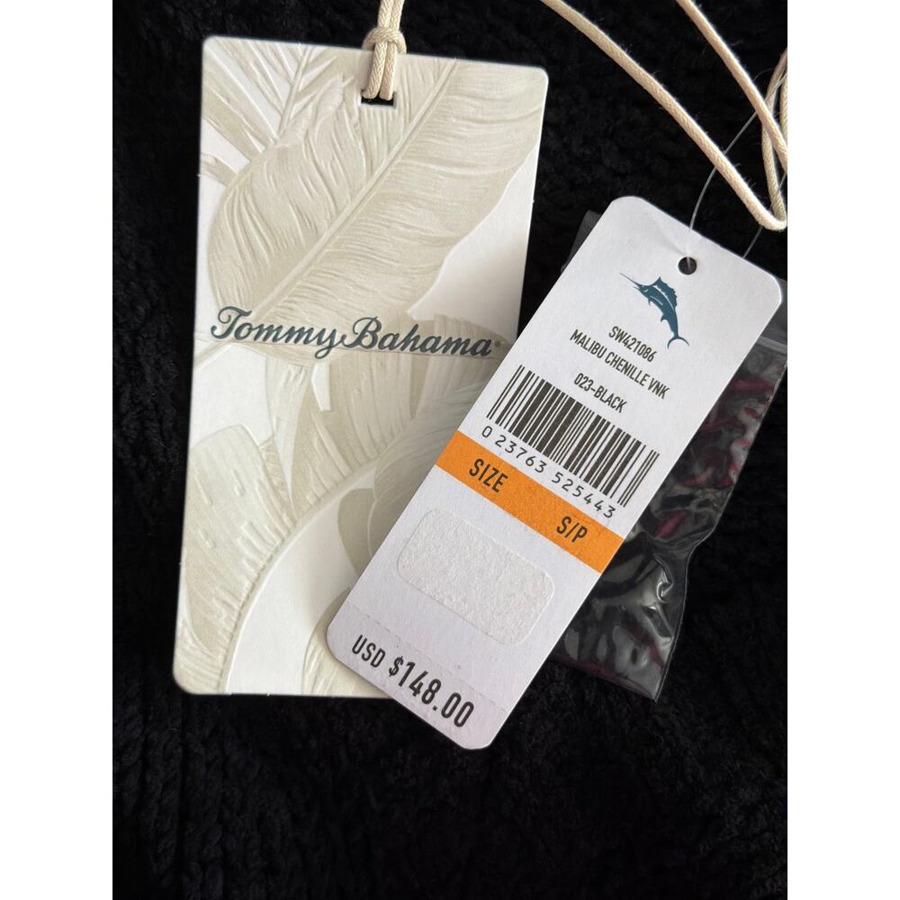 Tommy Bahama Malibu Chenille Sweater in Black Women's Small NEW - Picture 8 of 10